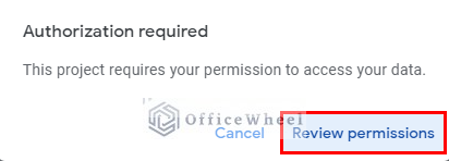 authorization tab appeared as a safety window